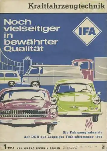 Kraftfahrzeugtechnik KFT 1964 Heft 1