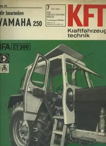 Kraftfahrzeugtechnik KFT 1968 Heft 7