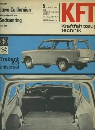 Kraftfahrzeugtechnik KFT 1968 Heft 8