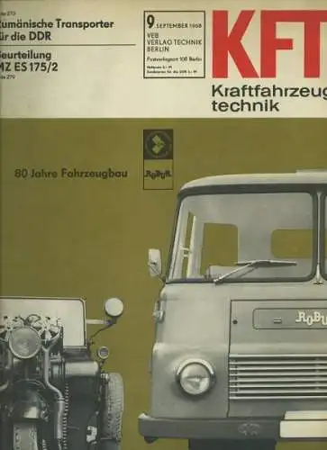 Kraftfahrzeugtechnik KFT 1968 Heft 9