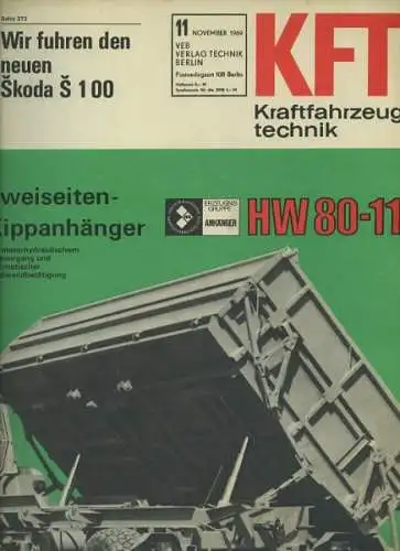 Kraftfahrzeugtechnik KFT 1969 Heft 11