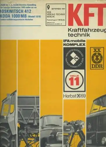 Kraftfahrzeugtechnik KFT 1969 Heft 9