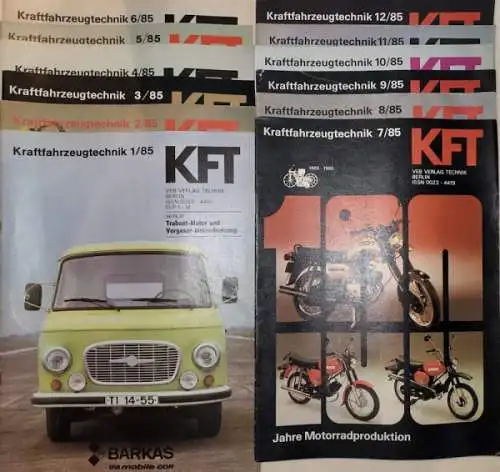 Kraftfahrzeugtechnik KFT 1985 Heft 1-12