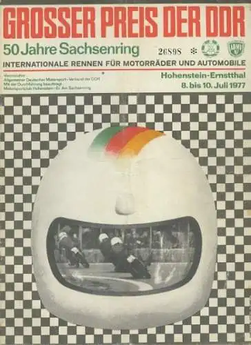 Programm Int. Sachsenringrennen 8.-10.7.1977