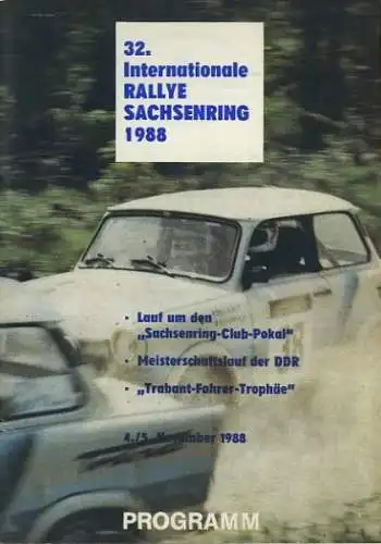 Programm Rallye Sachsenring DDR 4.-5.11.1988