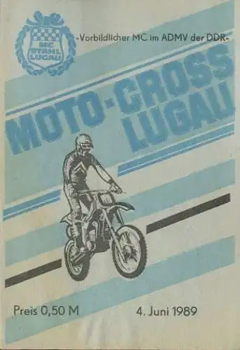 Programm Moto Cross in Lugau 4.-6.1989