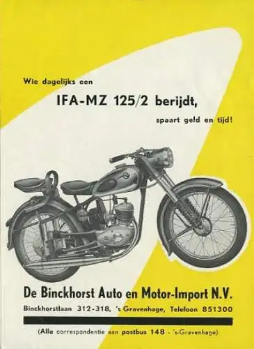 MZ RT 125/2 Prospekt ca. 1956