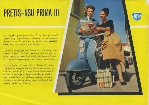 NSU Prima III Prospekt ca. 1957