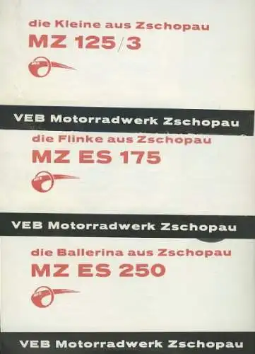 MZ Mappe mit 5 Einzelprospekten 1959