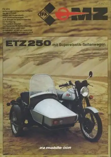 MZ ETZ 250 mit Seitenwagen Prospekt 1986