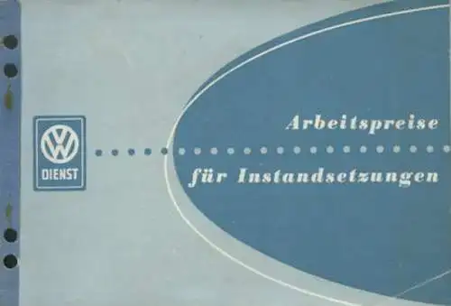 VW Arbeitspreise für Instandsetzungen 5.1953