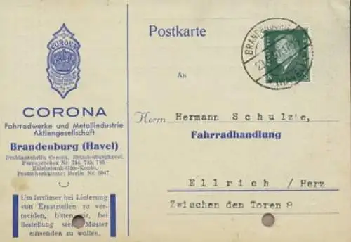 Corona, Brandenburg Rechnung von 1930