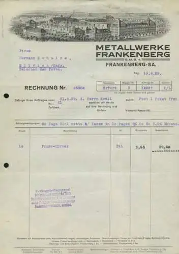 Framo Rechnung von 1929