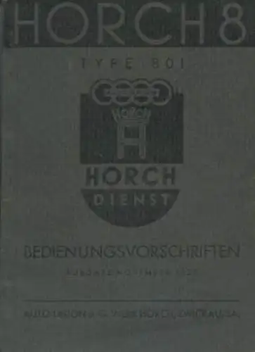 Horch 801 Bedienungsanleitung 11.1935