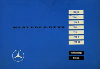 Mercedes-Benz Kundendienstheft 9.1958