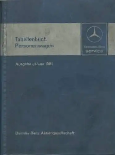 Mercedes-Benz Tabellenbuch 1981