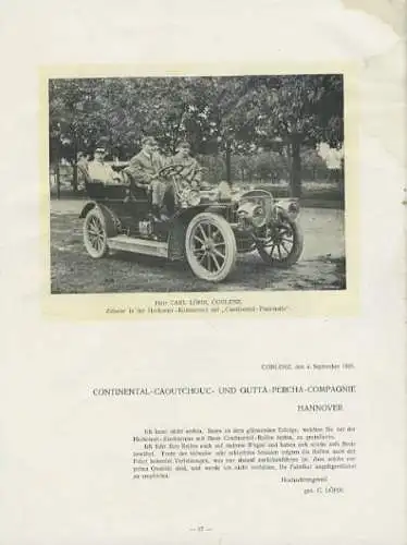 Continental, Szenen aus dem Automobil-Sport 1905