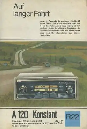 RFT Autoradio A 120 Konstant Prospekt 1969