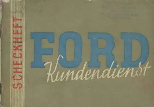 Ford Kundendienstheft 1938