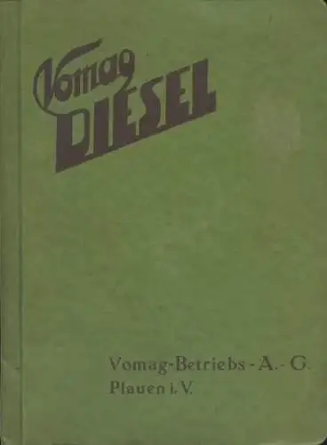 Vomag Wirbelkammer-Dieselmotoren Bedienungsanleitung 5.1934