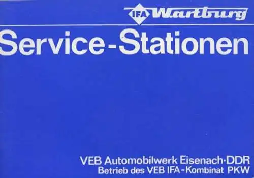 Wartburg Servicewerkstätten Europa 1979