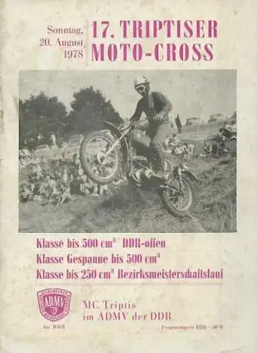 Programm 17. Triptiser Moto Cross 8.1978