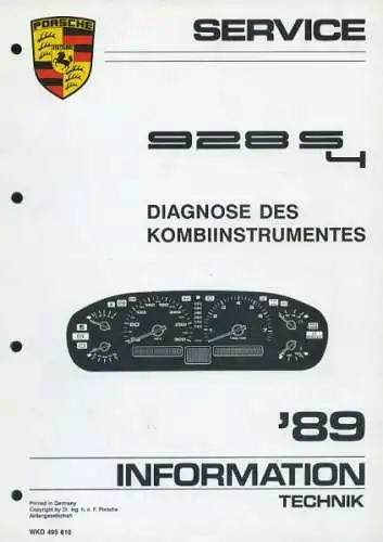 Porsche 928 S4 Kundendienst Information 1989