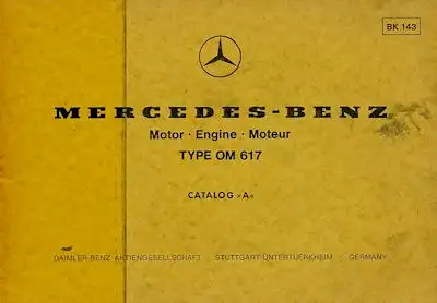 Mercedes-Benz OM 617 Ersatzteilliste 4.1975