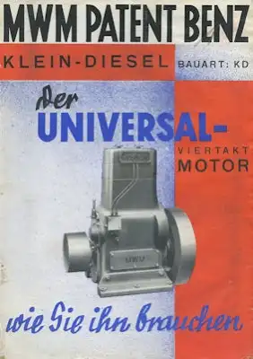 MWM Klein Diesel Motor KD Prospekt 1930er Jahre