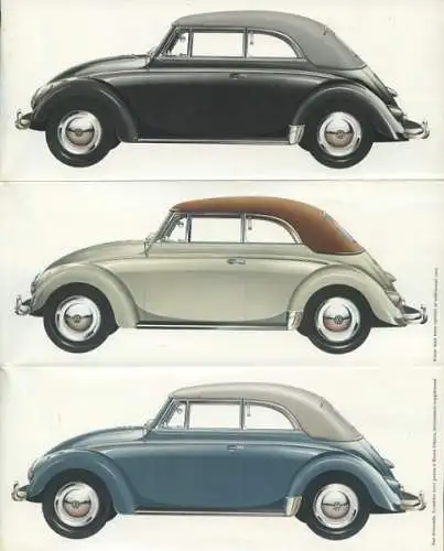 VW Käfer Cabriolet Farben 1950er Jahre