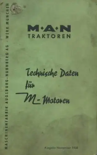 MAN Schlepper Motoren Technische Daten 10.1958