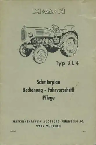 MAN Schlepper 2 L 4 Schmierplan 1961