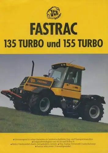 JCB Schlepper Fasttrac 135 + 155 Turbo Prospekt 4.1995