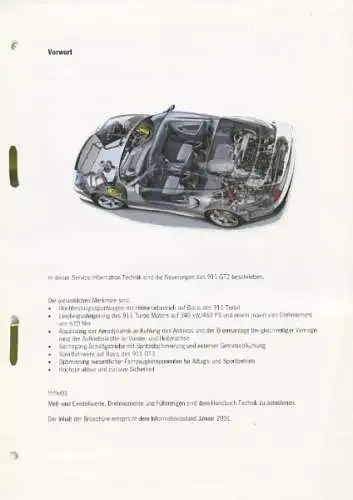 Porsche 911 GT 2 Neuerungen Service Information Technik Modell 2001