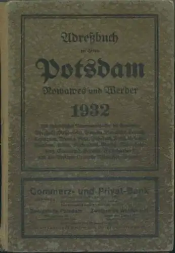 Adressbuch der Städte Potsdam, Nowawes und Werder 1932