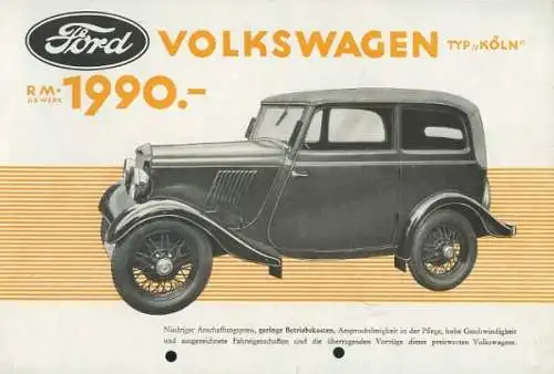 Ford Köln Prospekt 1934