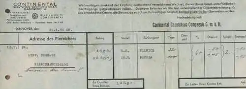 Continental Hannover Wechsel 1933