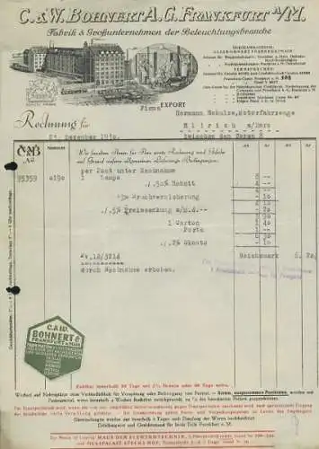 C & W. Bohnert AG Frankfurt/M. Rechnung 1930