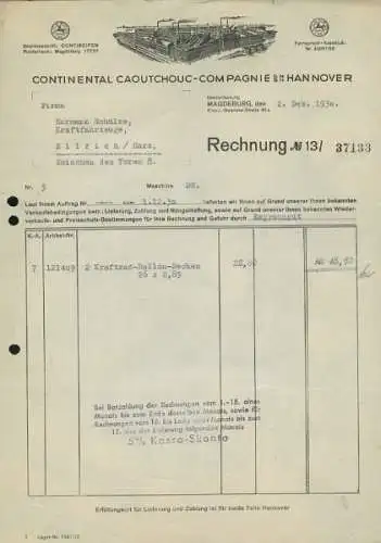 Continental Hannover Rechnung 1930/32