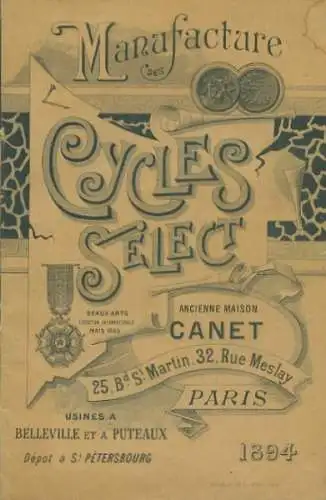 Manufacture des Cycles Select Katalog 1894