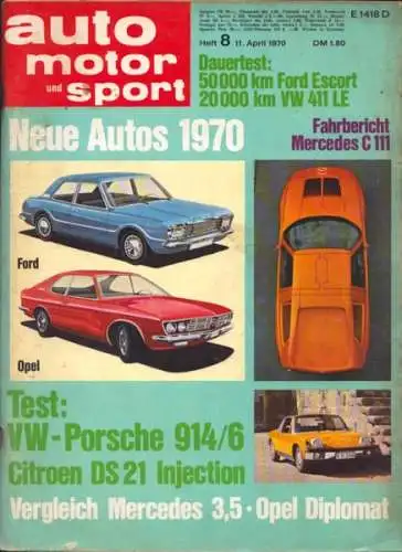 Auto, Motor & Sport 1970 Heft 8