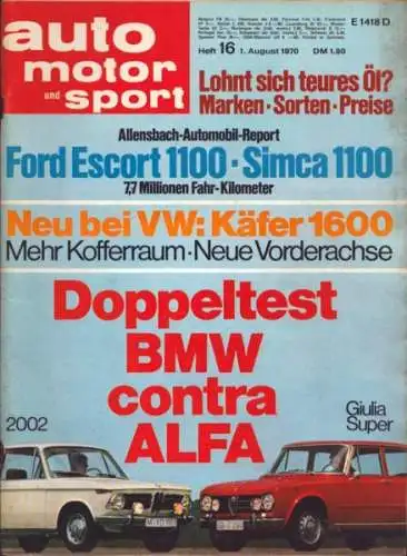 Auto, Motor & Sport 1970 Heft 16