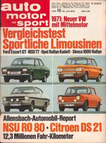 Auto, Motor & Sport 1970 Heft 15