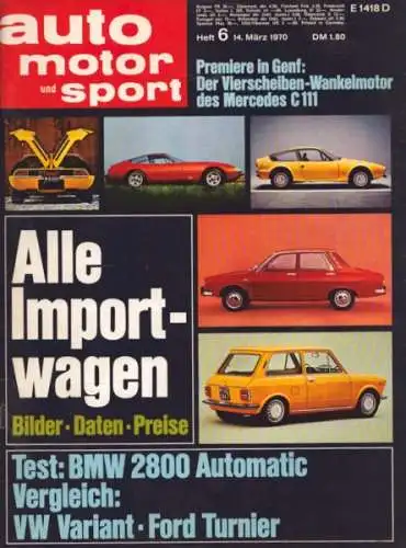 Auto, Motor & Sport 1970 Heft 6