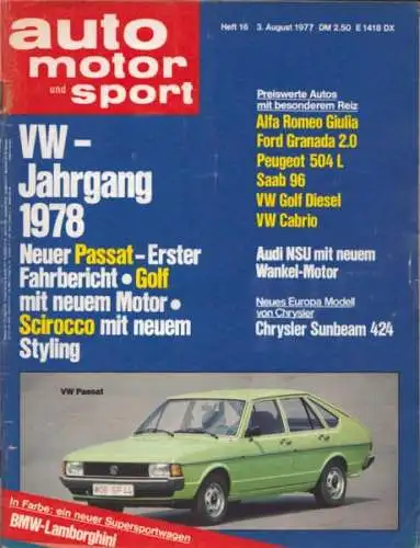 Auto, Motor & Sport 1977 Heft 16