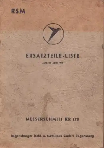 Messerschmitt KR 175 Ersatzteilliste 4.1955