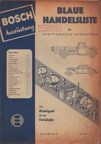 Bosch Blaue Handelsliste 1953