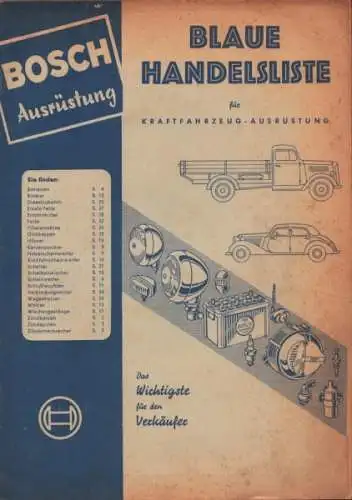 Bosch Blaue Handelsliste 1952