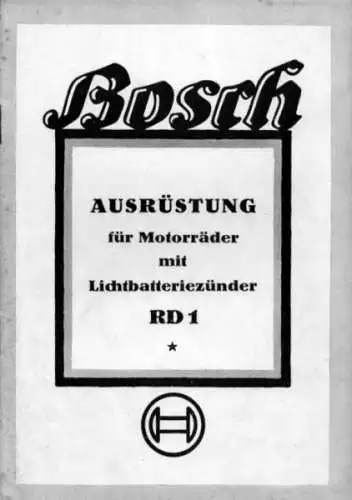 Bosch Ausrüstung für Motorräder mit Lichbatteriezünder RD 1 7.1933