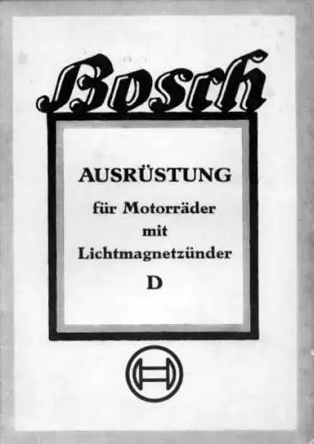 Bosch Ausrüstung für Motorräder mit Lichmagnetzünder D 11.1933